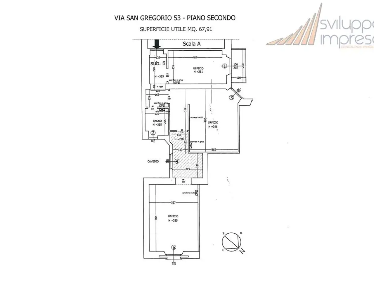 Ufficio in Via San Gregorio 53, Milano, {3} - Planimetria 1