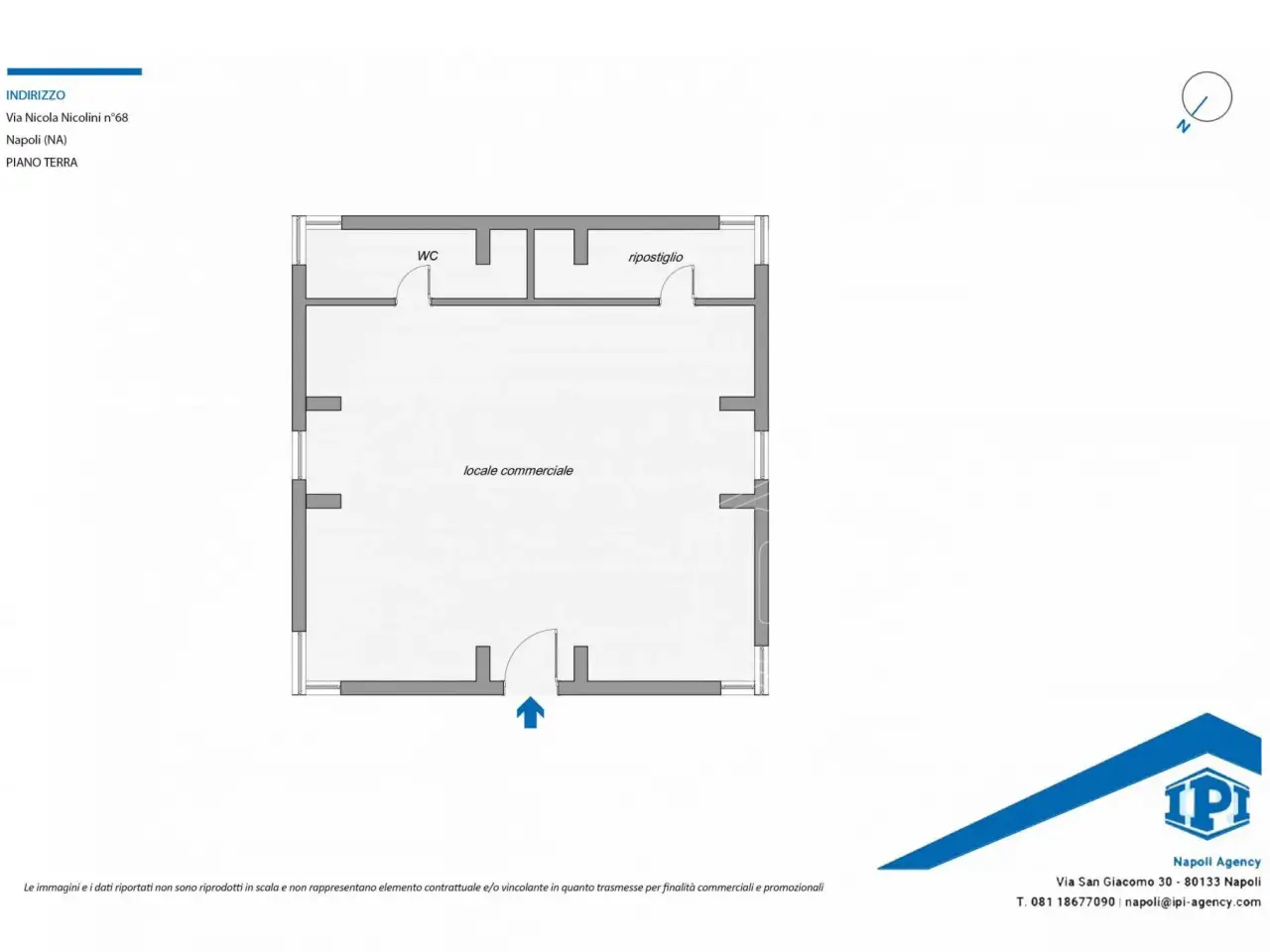 Negozio in Via Nicola Nicolini 68, Napoli, {3} - Planimetria 1