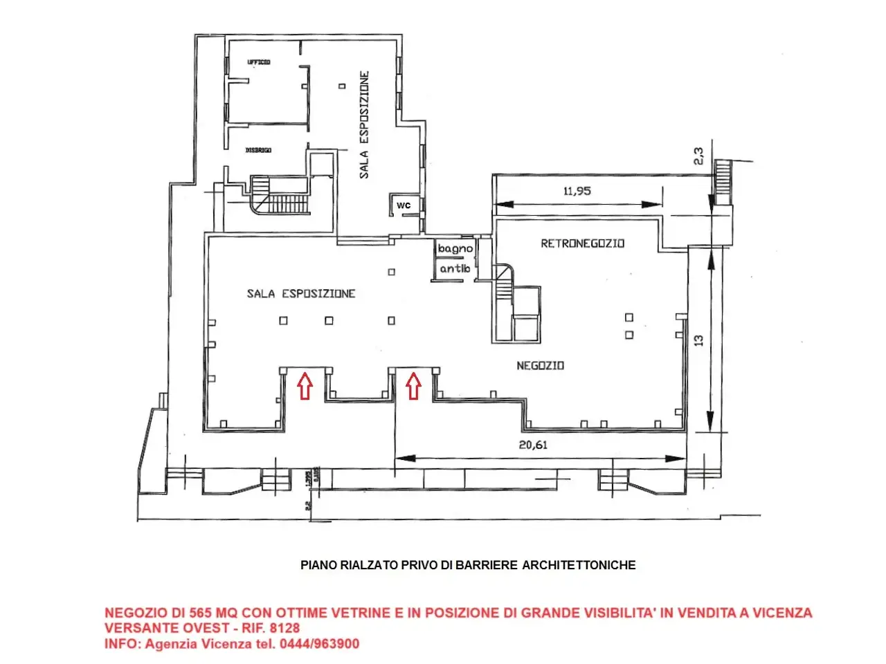 Negozio in Viale Verona, Vicenza, {3} - Planimetria 1