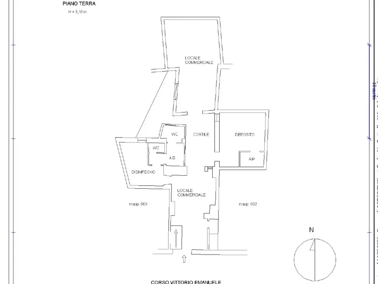 Negozio in Corso Vittorio Emanuele II 19, Sorso, {3} - Planimetria 1