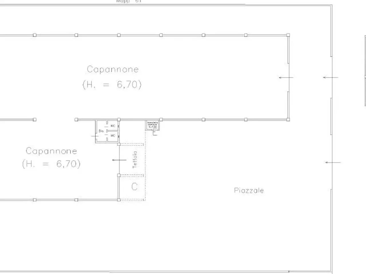 Capannone in , Calendasco, {3} - Planimetria 1