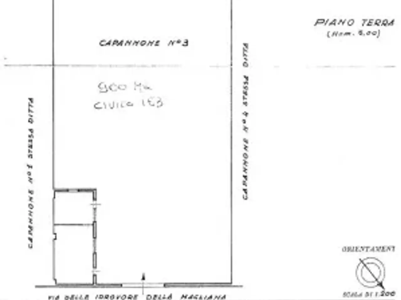 Capannone in Via delle Idrovore della Magliana 183, Roma, {3} - Planimetria 1