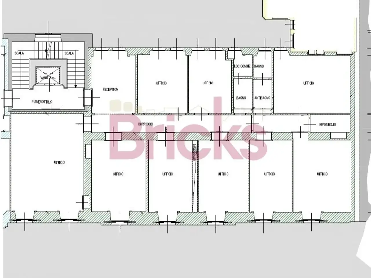 Ufficio in Via Cesare Battisti 8, Milano, {3} - Planimetria 1