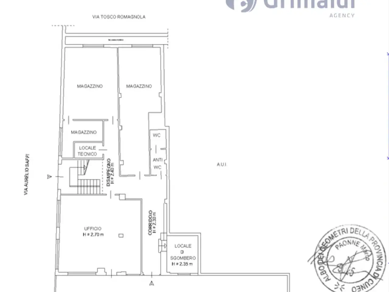 Ufficio in Via Aurelio Saffi 70, Pontedera, {3} - Planimetria 1