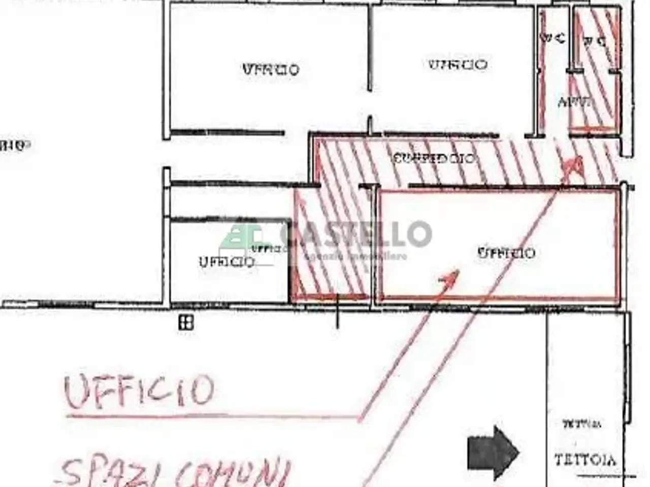 Ufficio in Cavinello Ovest, Pianiga, {3} - Planimetria 1