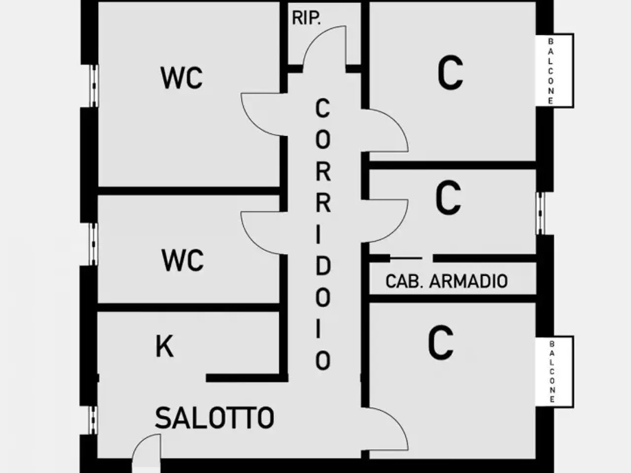 Quadrilocale in Via Padova, Napoli - Planimetria 1