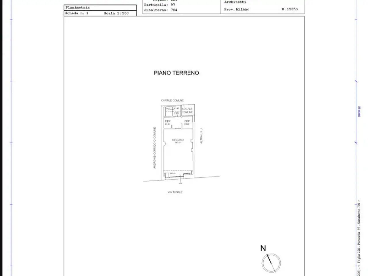 Negozio in Via Tonale 26, Milano, {3} - Planimetria 1
