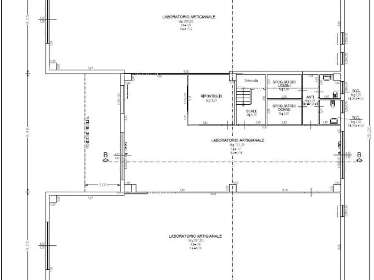 Capannone in Via Fiumicino S. Mauro 620, San Mauro Pascoli, {3} - Planimetria 1