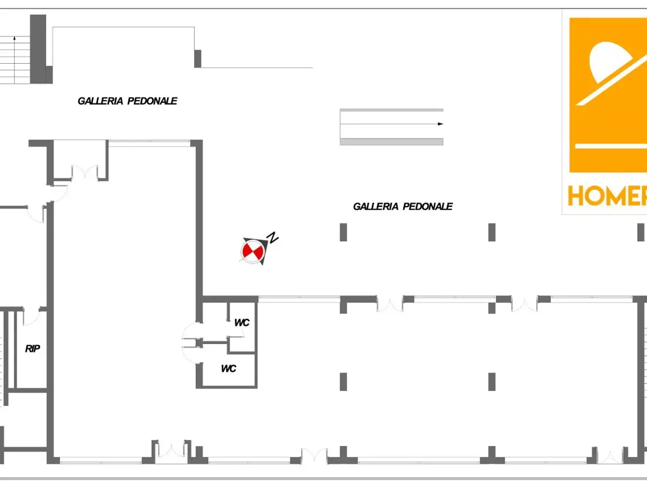 Negozio in Viale dei Caduti per La Resistenza, Roma, {3} - Planimetria 1