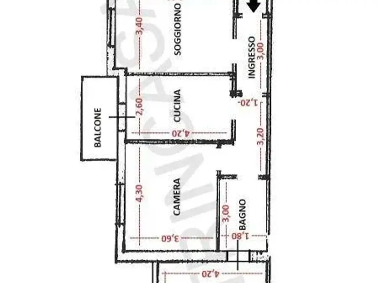 Bilocale in vendita, Via Gian Giacomo Trivulzio 138, Vigevano - Planimetria 1