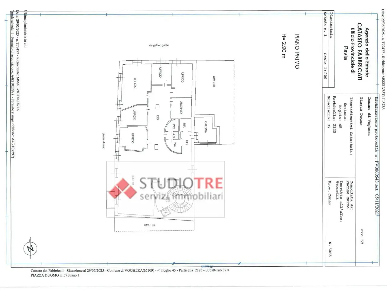 Ufficio in Piazza Duomo 57, Voghera, {3} - Planimetria 1
