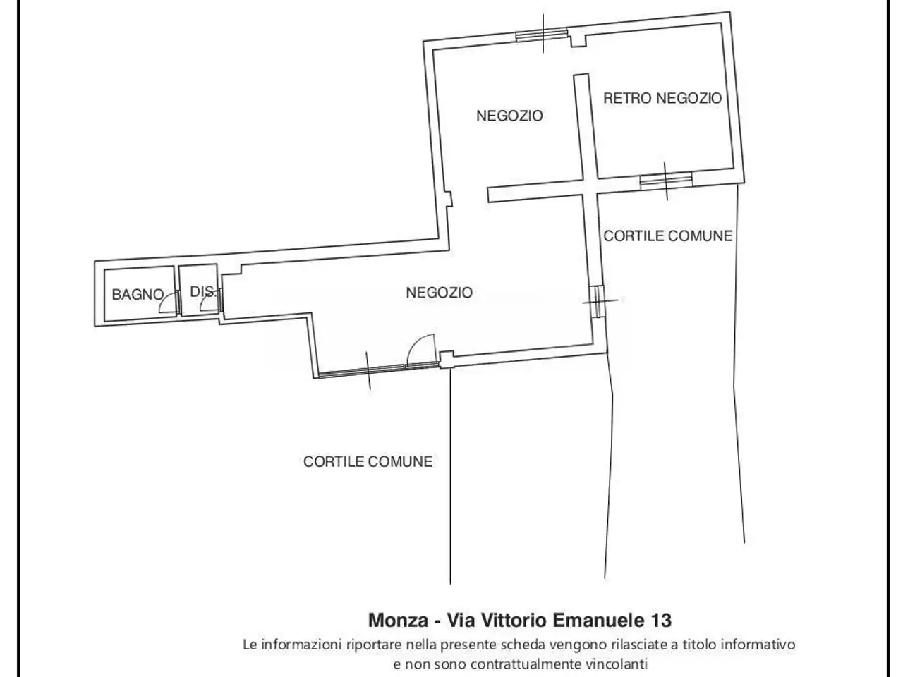 Negozio in Via Vittorio Emanuele II 13, Monza, {3} - Planimetria 1