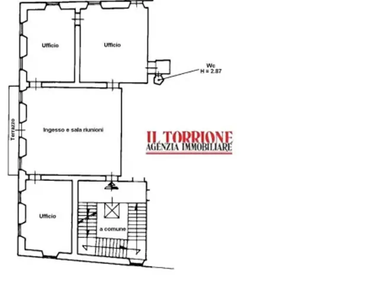 Ufficio in Piazza Giuseppe Mazzini, Pescia, {3} - Planimetria 1