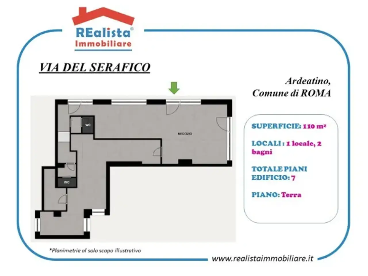 Negozio in Via del Serafico, Roma, {3} - Planimetria 1