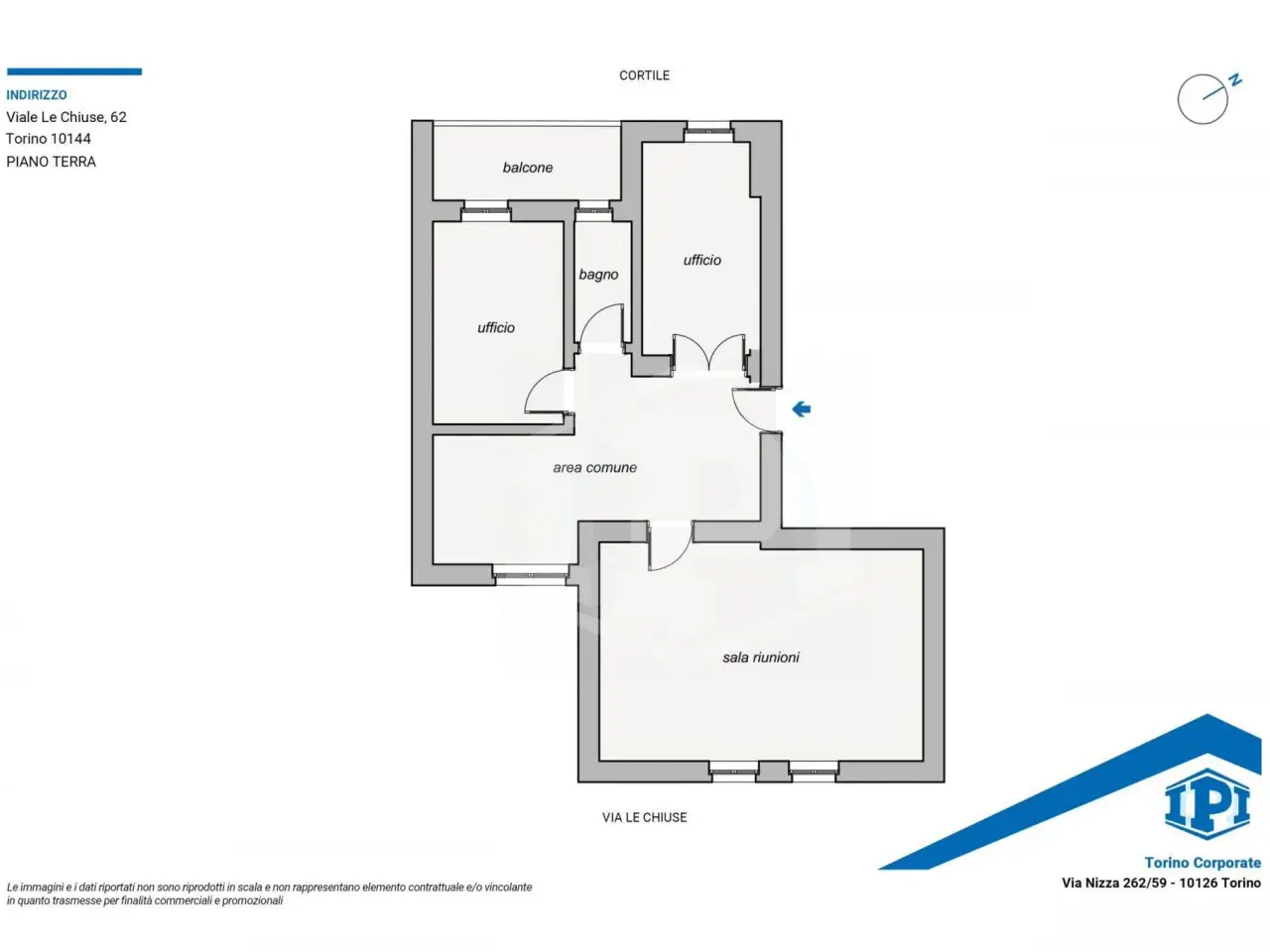 Ufficio in Via Le Chiuse 62, Torino, {3} - Planimetria 1