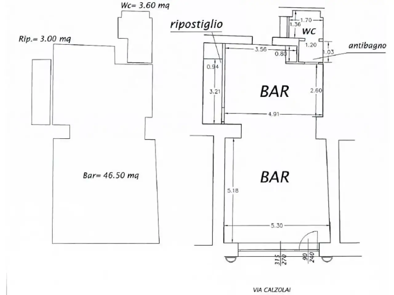 Negozio in Via Calzolai 96, Piacenza, {3} - Planimetria 1