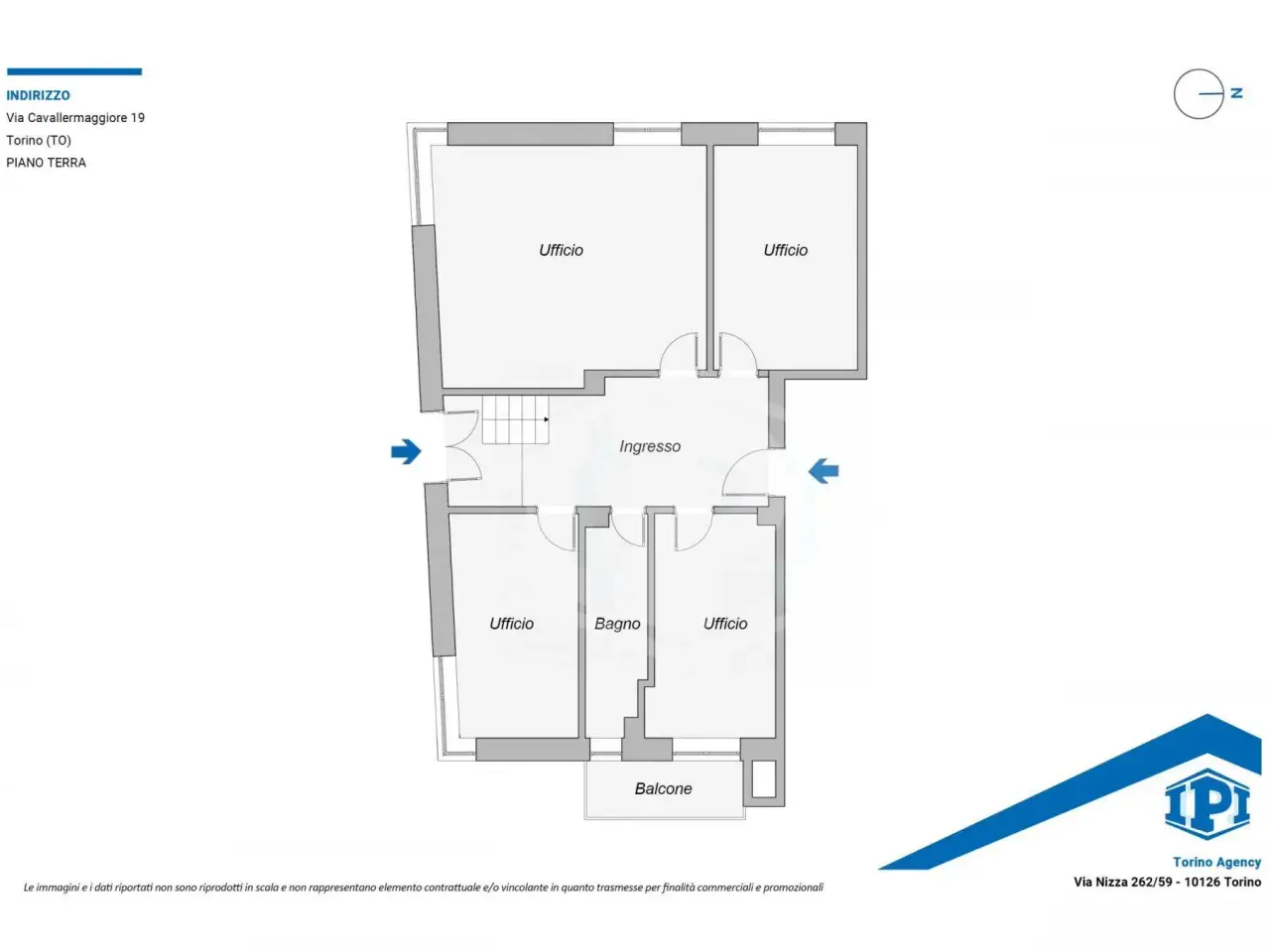 Ufficio in Via Cavallermaggiore 19, Torino, {3} - Planimetria 1