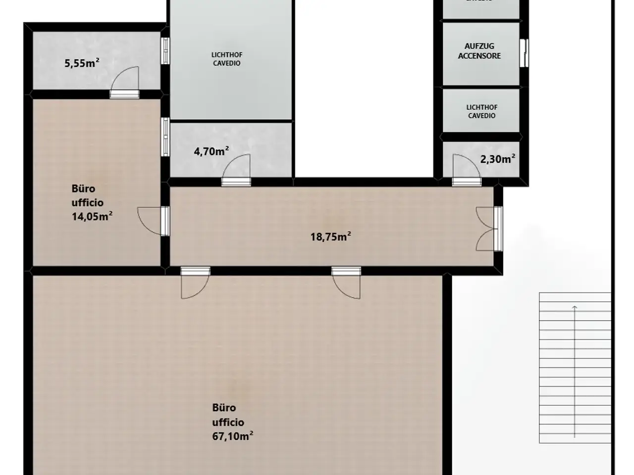 Ufficio in Via Cassa di Risparmio - SparkassenstraßE, Bolzano, {3} - Planimetria 1