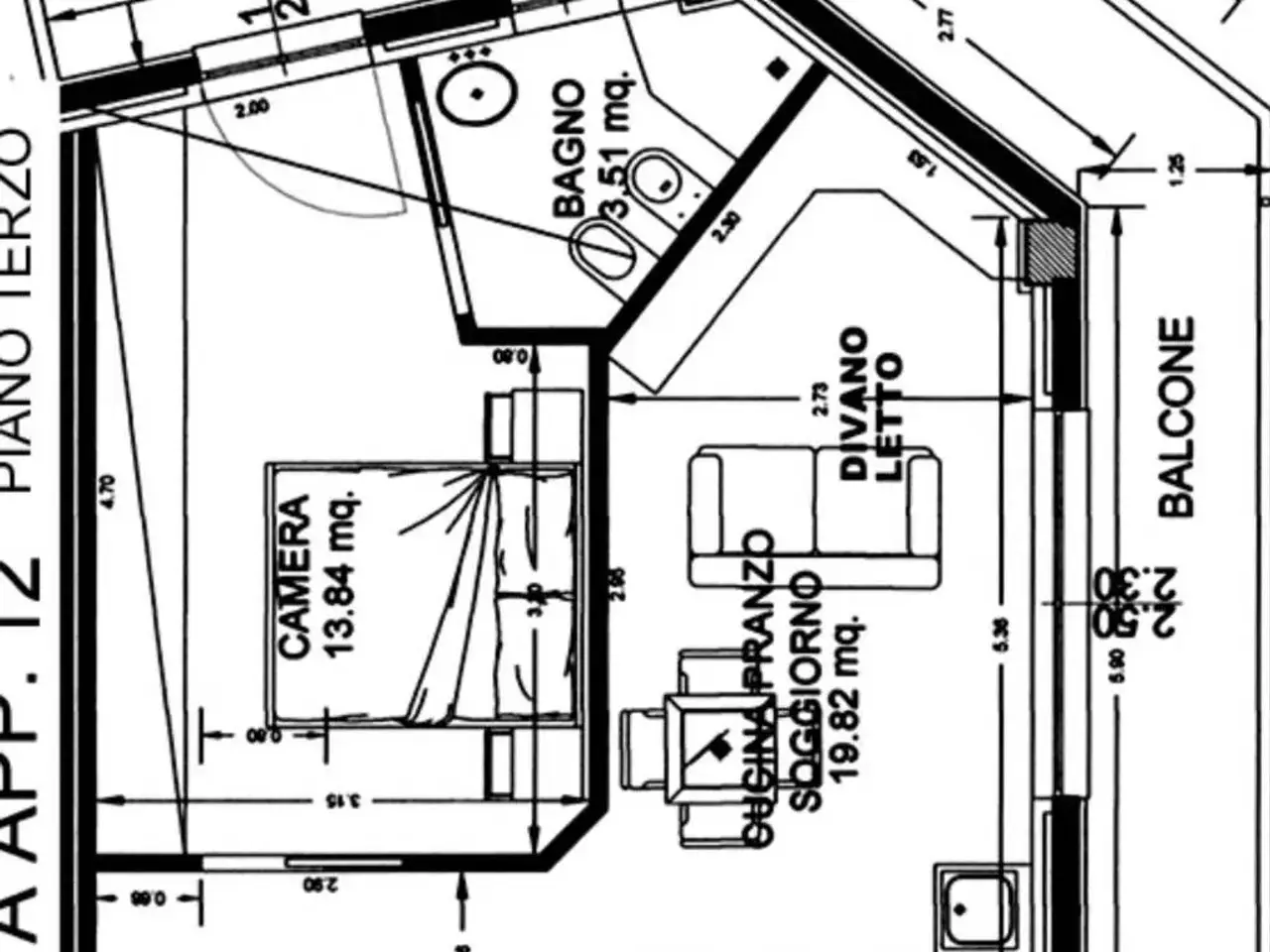 Bilocale in vendita, Via Cesare Battisti, Gabicce Mare - Planimetria 1