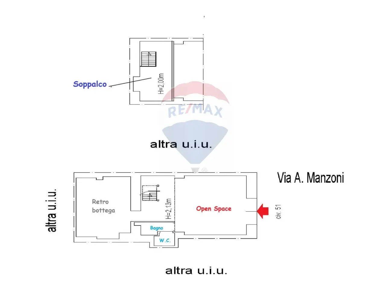 Negozio in Via Alessandro Manzoni 51, Casoria, {3} - Planimetria 1