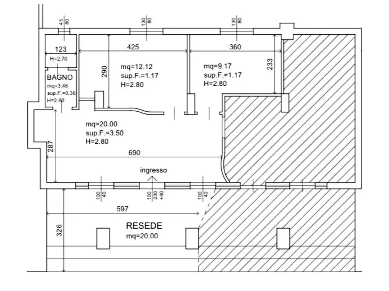 Ufficio in Via Arnolfo, Firenze, {3} - Planimetria 1