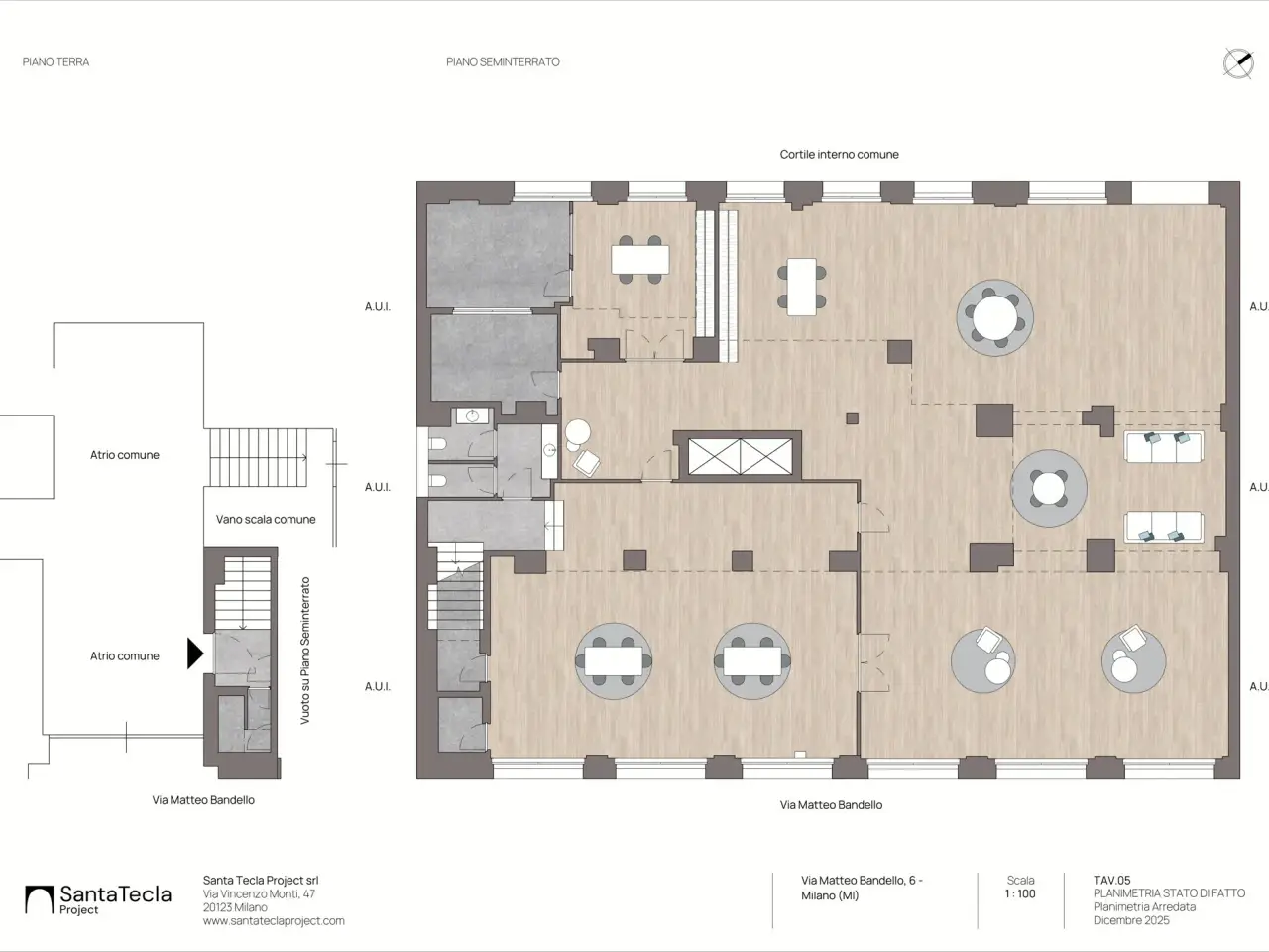 Ufficio in Via Matteo Bandello, Milano, {3} - Planimetria 1