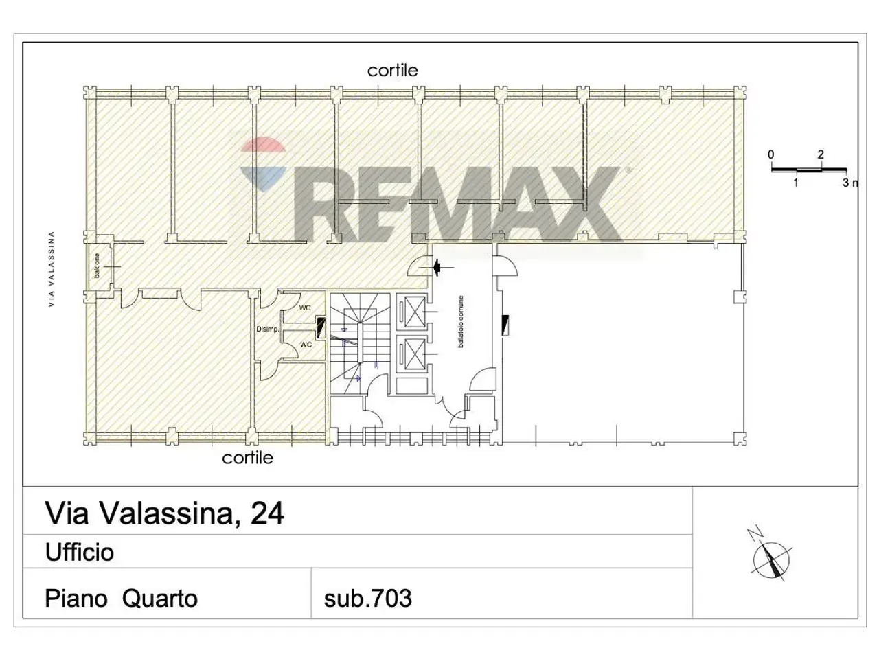 Ufficio in Via Valassina 24, Milano, {3} - Planimetria 1