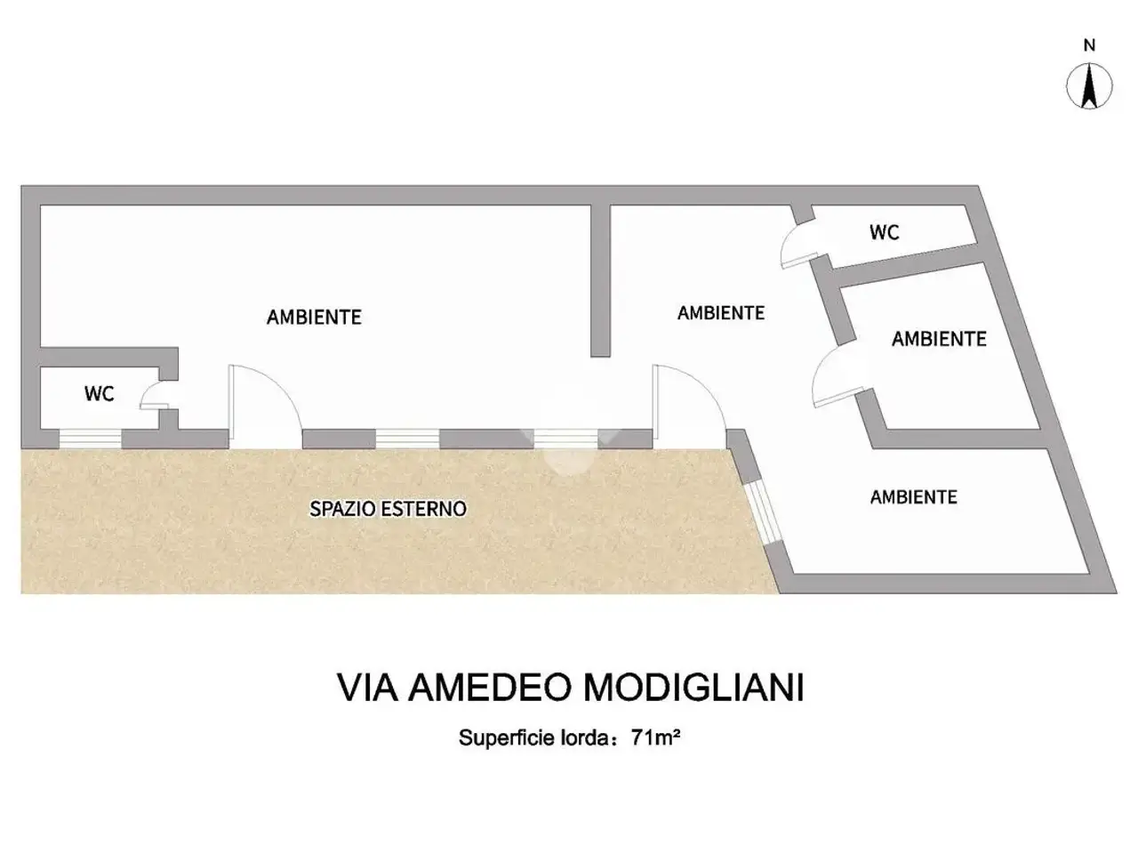 Ufficio in Via Amedeo Modigliani 8, Catania, {3} - Planimetria 1