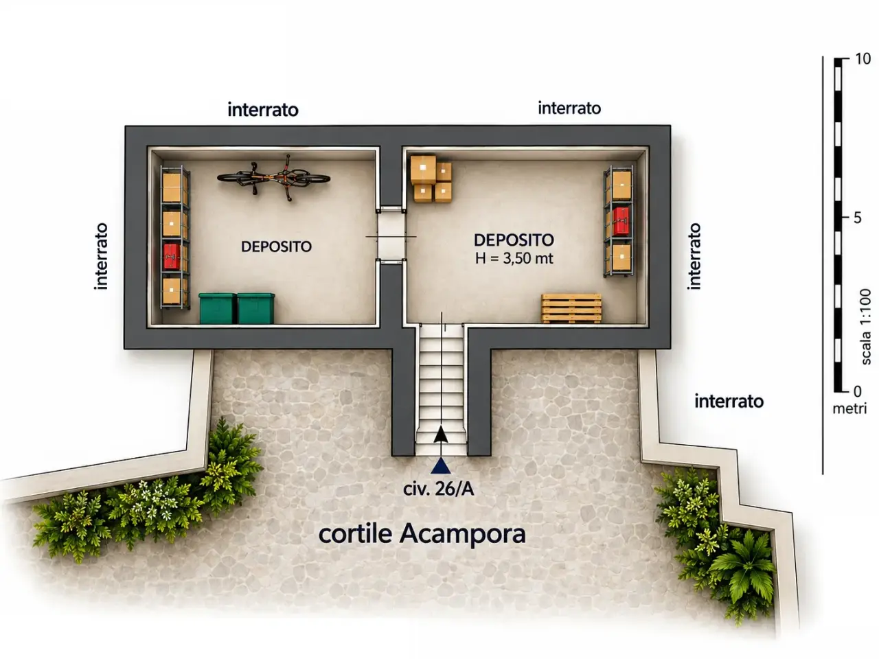 Deposito in Via Università 26, Portici, {3} - Planimetria 1