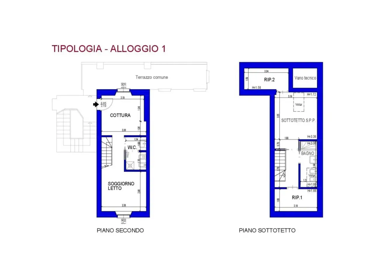 Trilocale in Via Giuseppe Mazzini, Vimercate - Planimetria 1