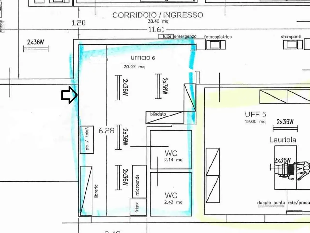 Ufficio in Via Poletti, Modena, {3} - Planimetria 1