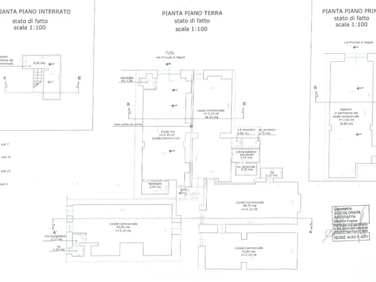 Palazzina commerciale in Via Principe di Napoli 19, Martina Franca, {3} - Planimetria 1