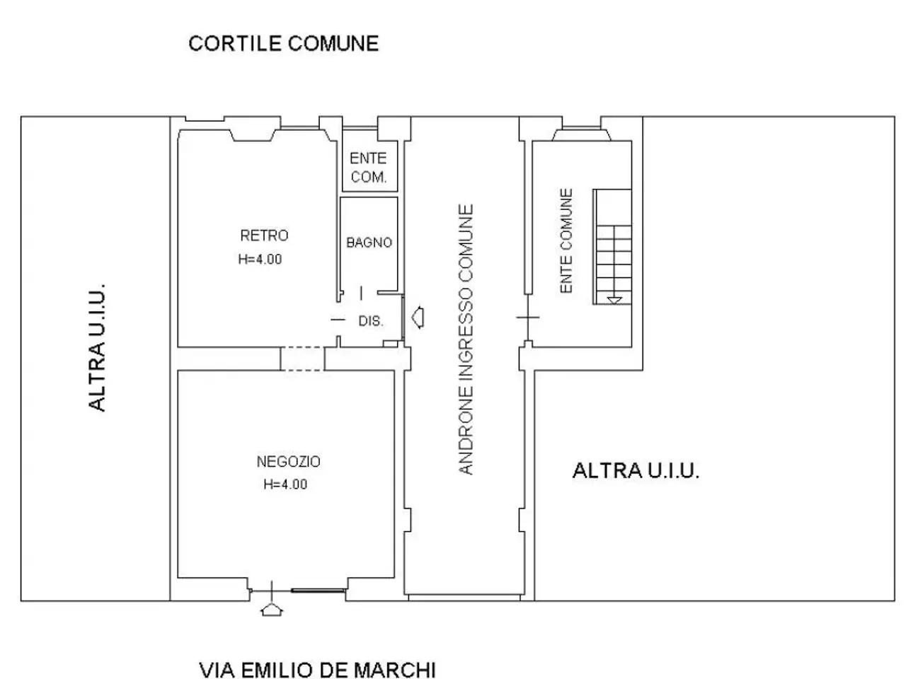 Esercizio commerciale in Via Emilio De Marchi, Milano, {3} - Planimetria 1