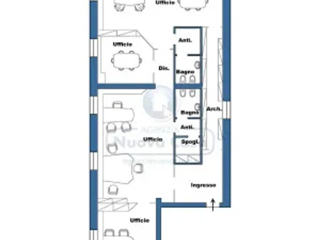 Ufficio in Via Magazzini Anteriori 59, Ravenna, {3} - Planimetria 1