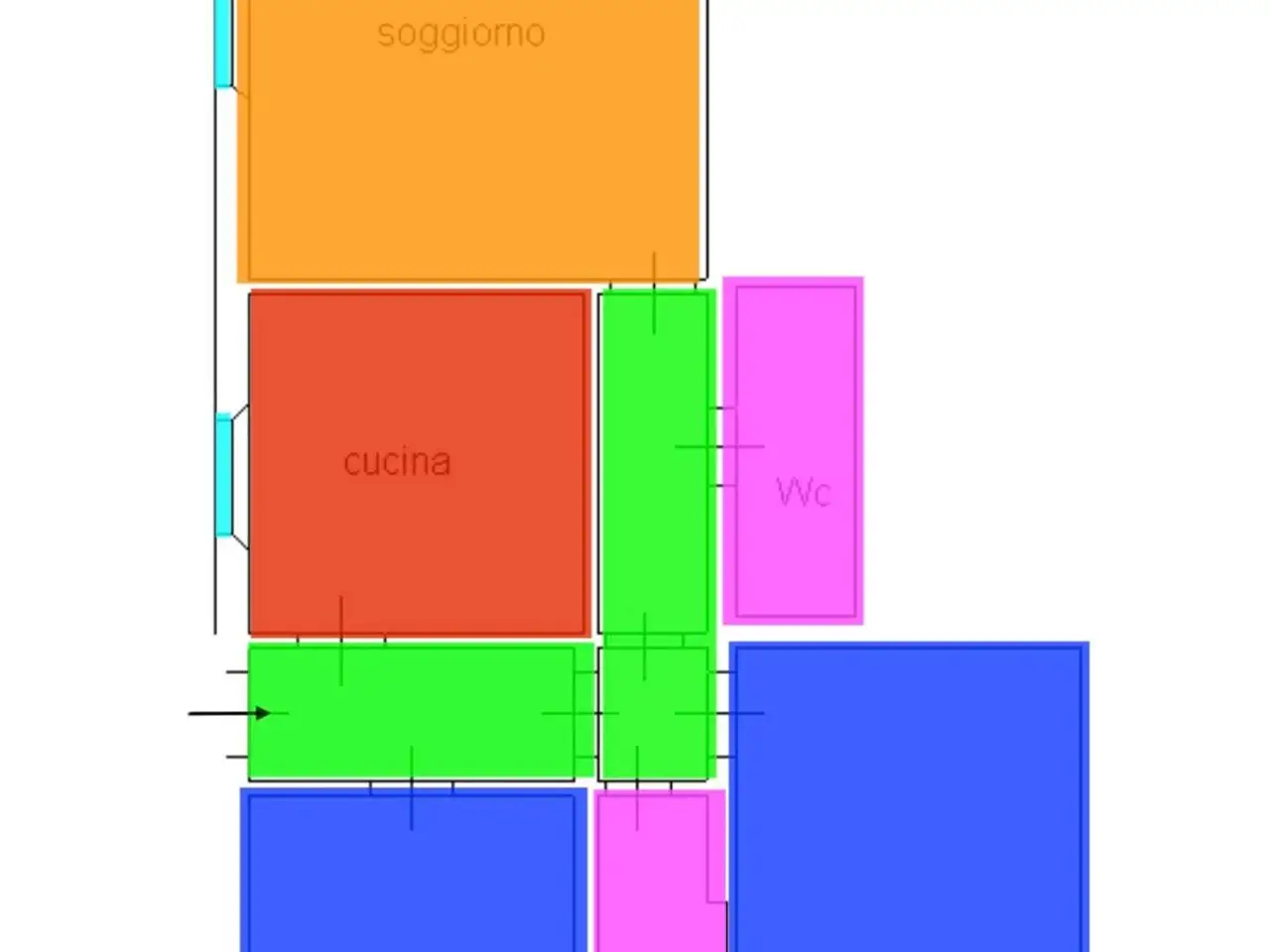 Quadrilocale in vendita, Via Pietro Moriconi 1, Pisa - Planimetria 1
