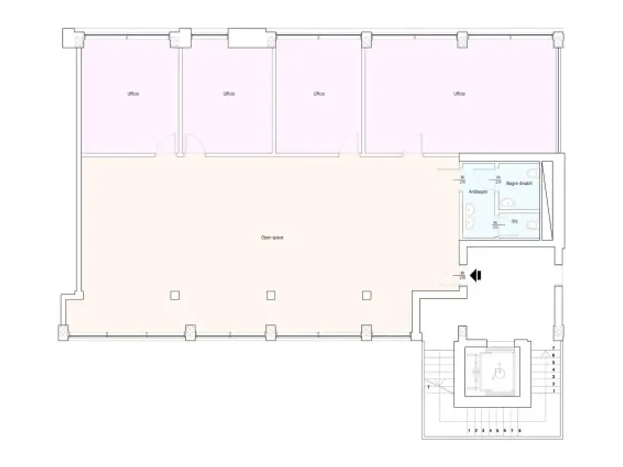 Ufficio in Via Rieti 4, Brescia, {3} - Planimetria 1