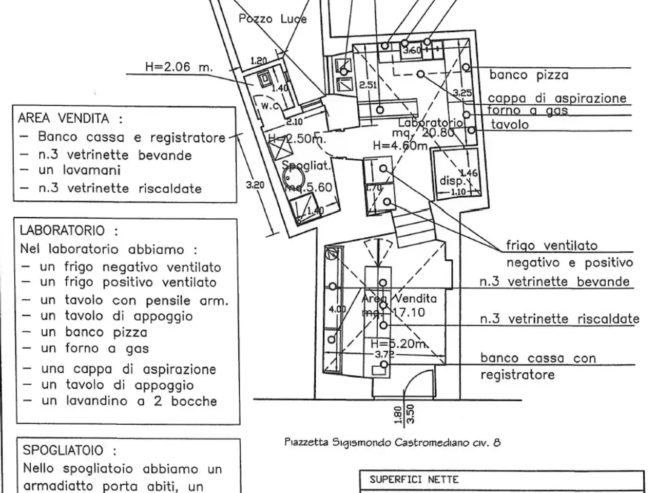 Ristorante in Piazzetta Castromediano Sigismondo 8, Lecce, {3} - Planimetria 1