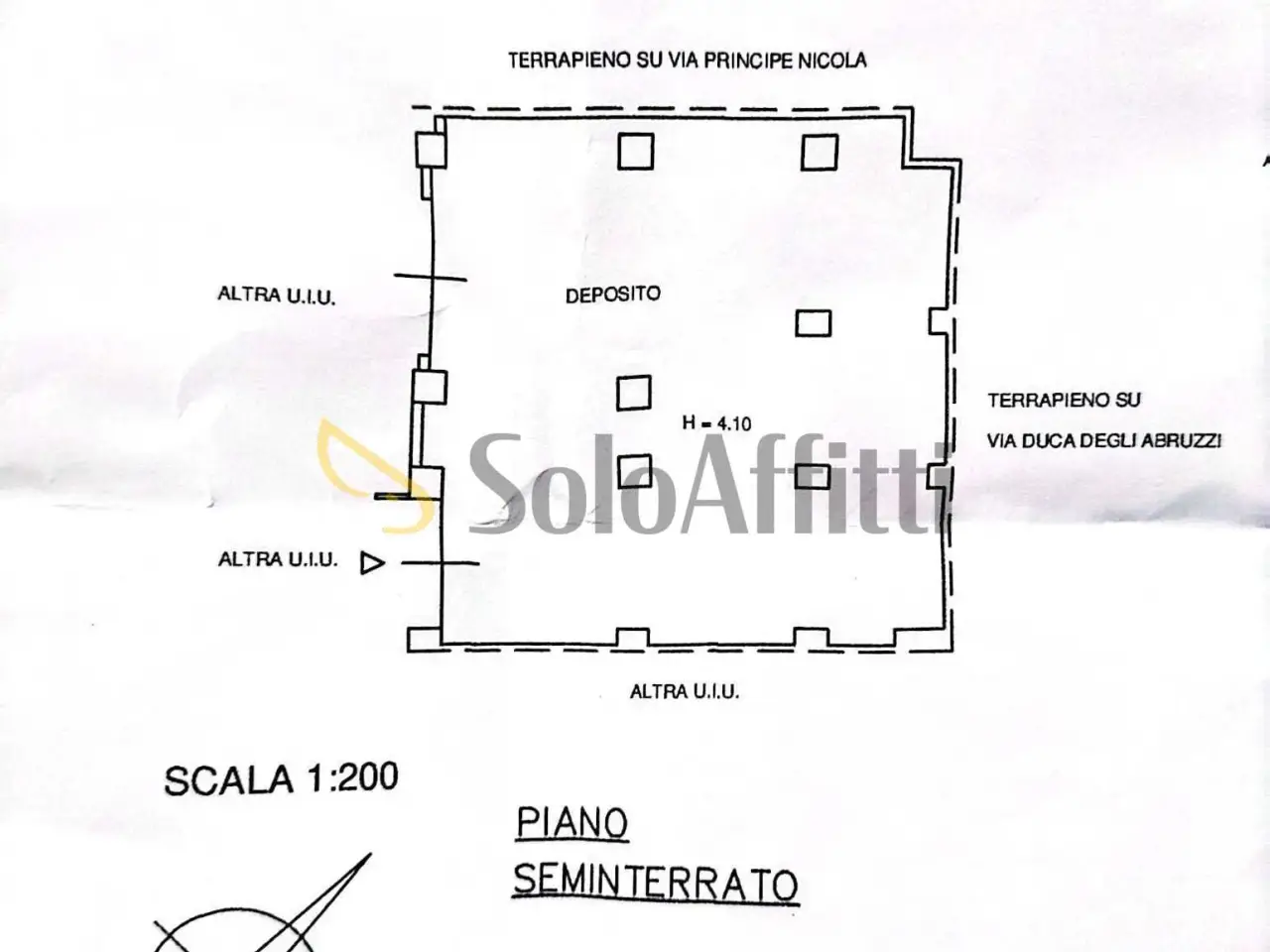 Magazzino in Via Principe Nicola 20b, Catania, {3} - Planimetria 1