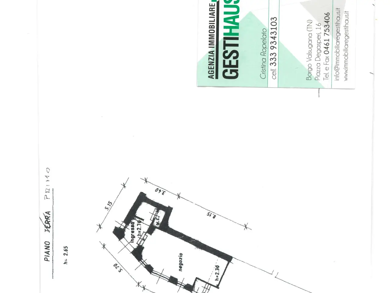 Negozio in Scala al Convento  2, Borgo Valsugana, {3} - Planimetria 1