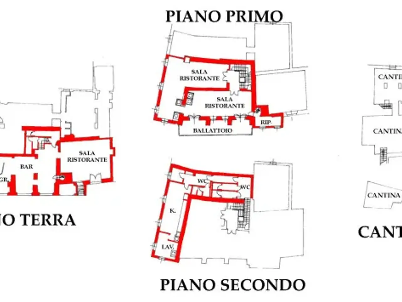 Ristorante in Piazza Broletto, Mantova, {3} - Planimetria 1