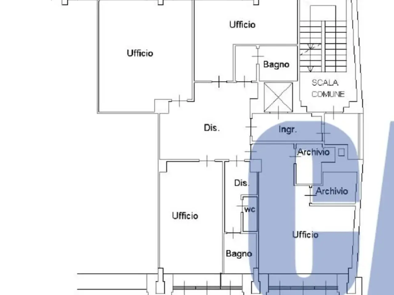 Ufficio in Via Schievano Enrico, Milano, {3} - Planimetria 1