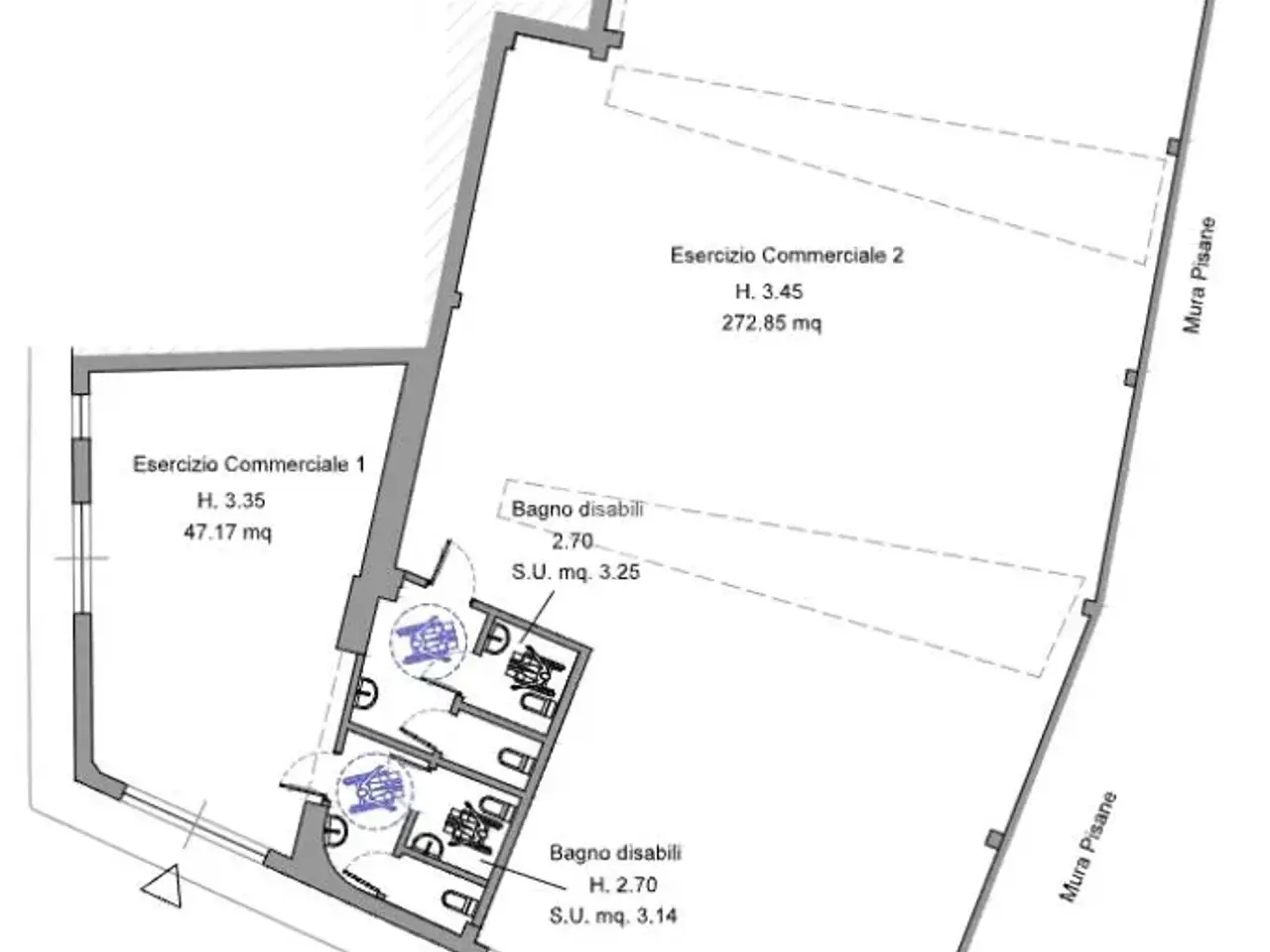 Negozio in Via Volturno 17, Pisa, {3} - Planimetria 1