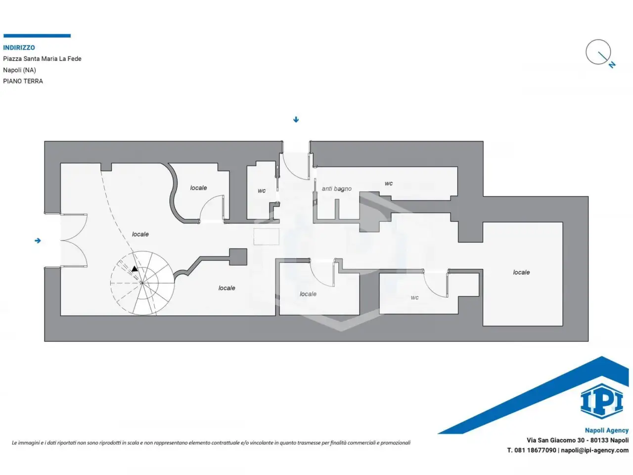 Negozio in Piazza Santa Maria della Fede 7, Napoli, {3} - Planimetria 1