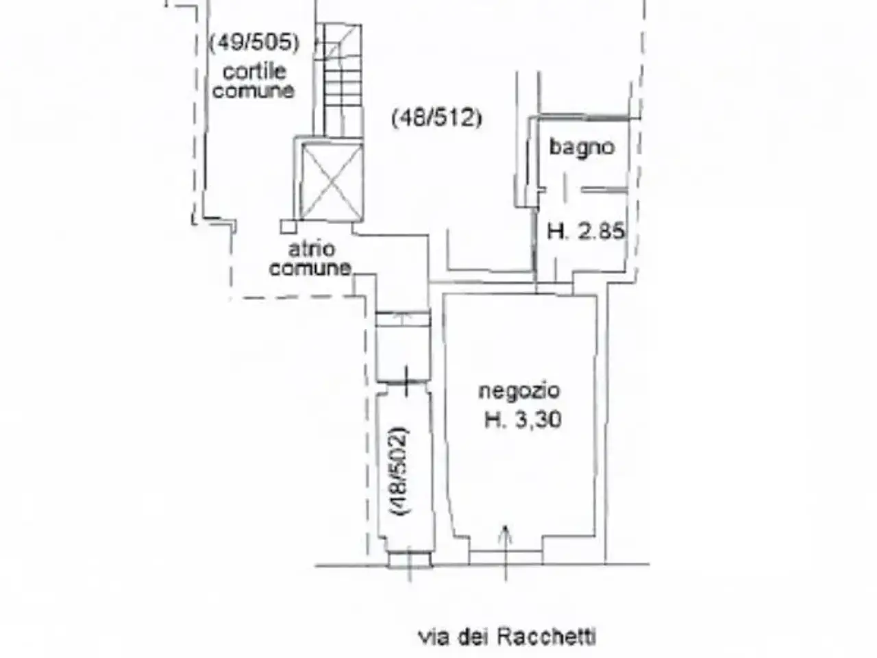 Negozio in Via dei Racchetti, Crema, {3} - Planimetria 1