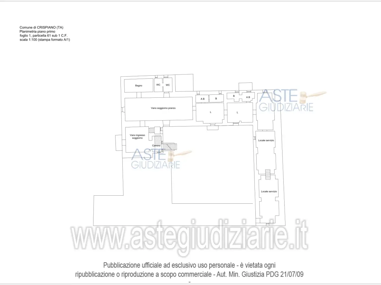 Fabbricato misto in Contrada Vallenza, Crispiano, {3} - Planimetria 1