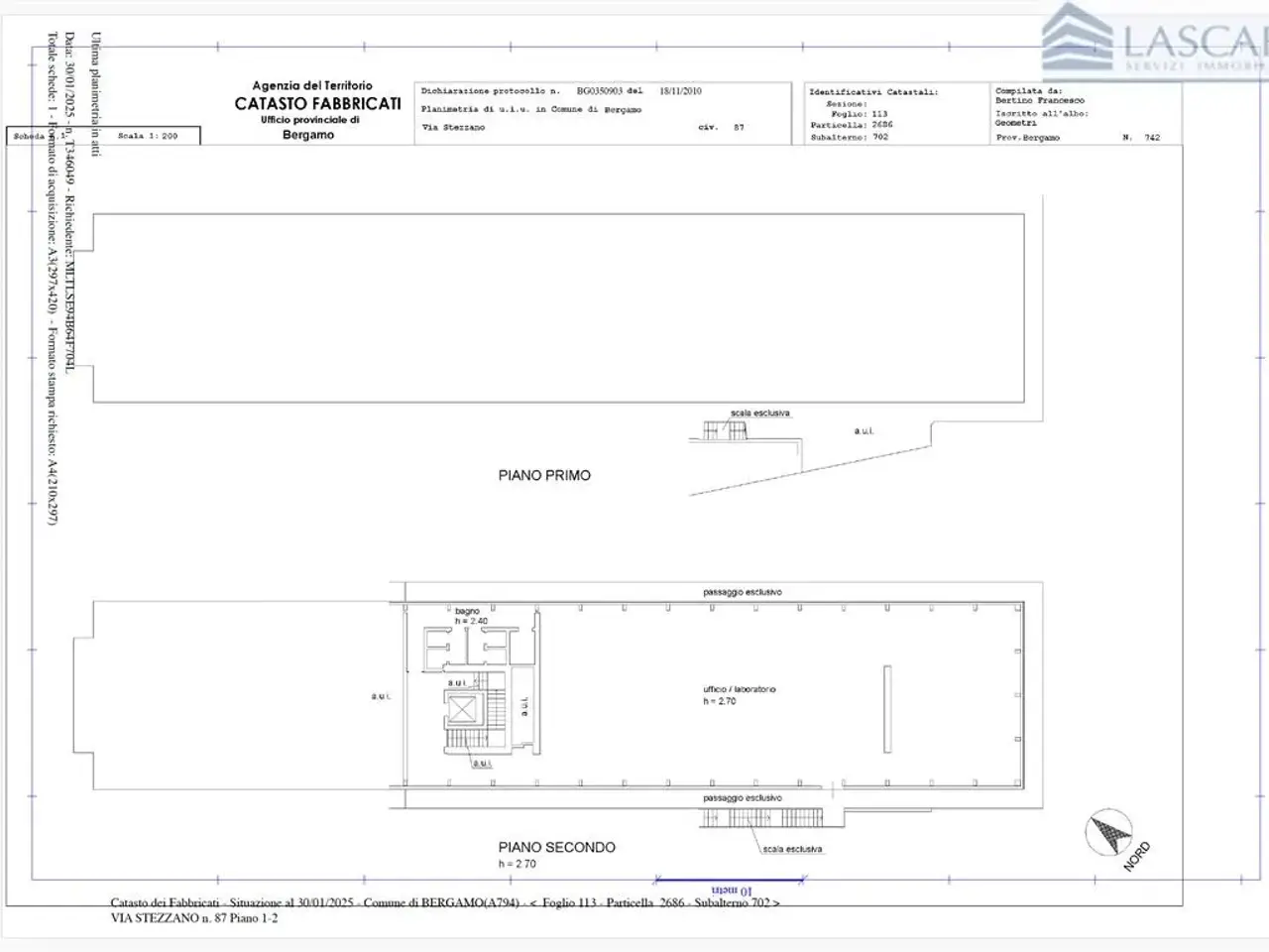 Ufficio in Via Stezzano 87, Bergamo, {3} - Planimetria 1