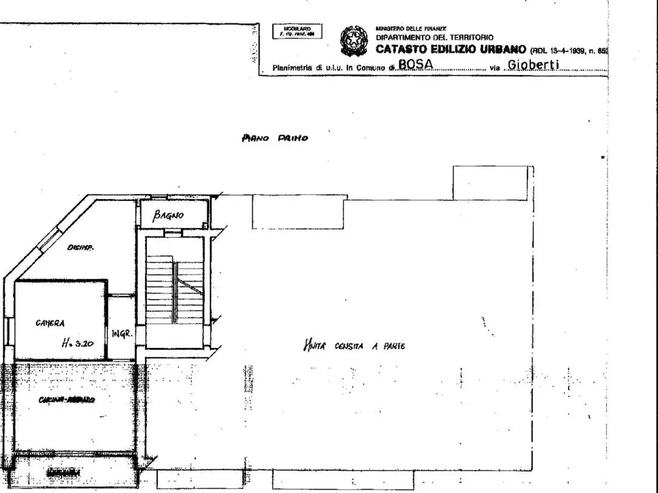Bilocale in vendita, Via Vincenzo Gioberti 25, Bosa - Planimetria 1