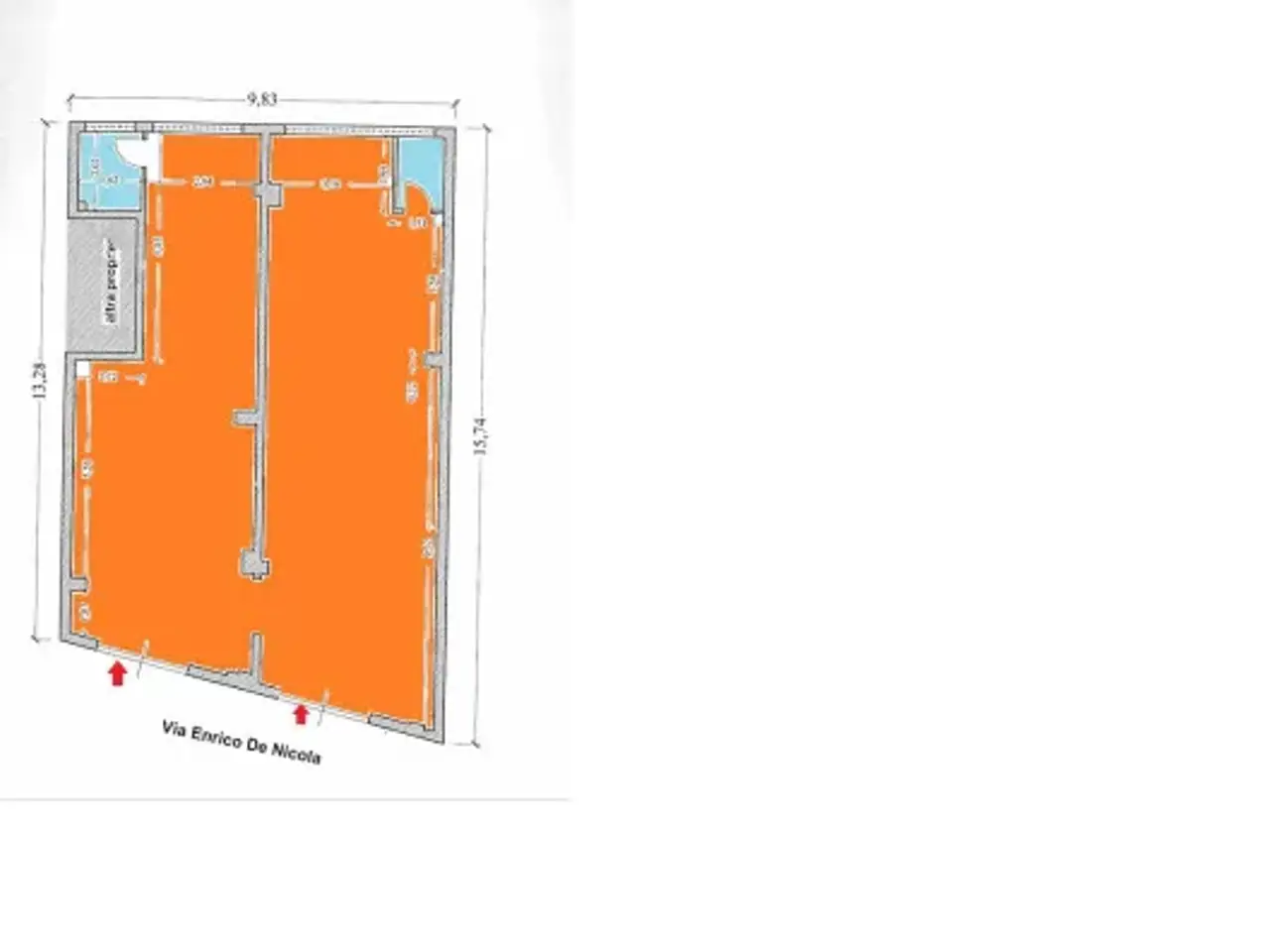 Negozio in Via Avvocato Enrico De Nicola, Trani, {3} - Planimetria 1