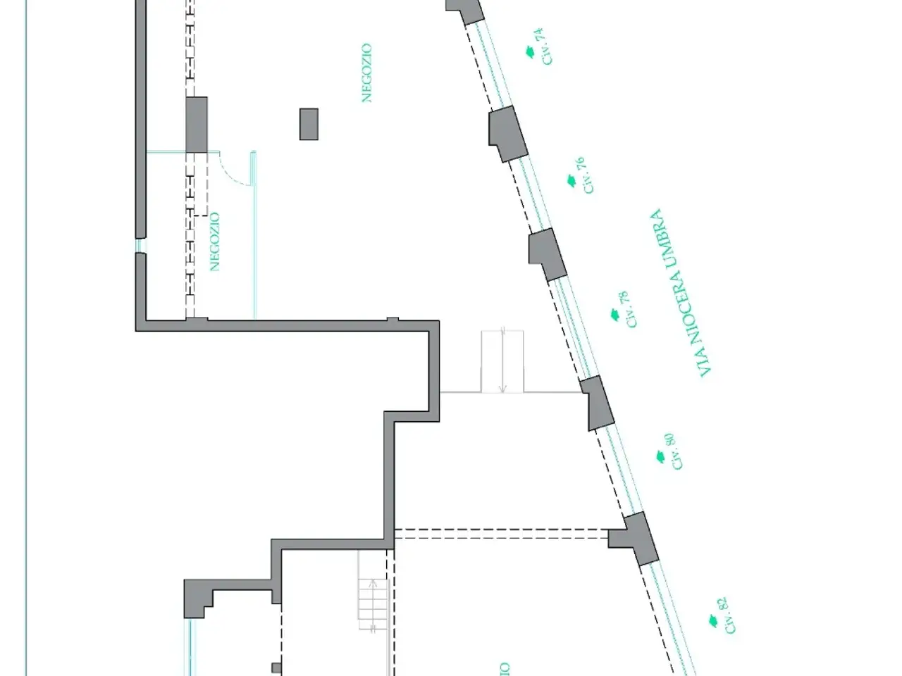 Negozio in Via Nocera Umbra 72/86, Roma, {3} - Planimetria 1