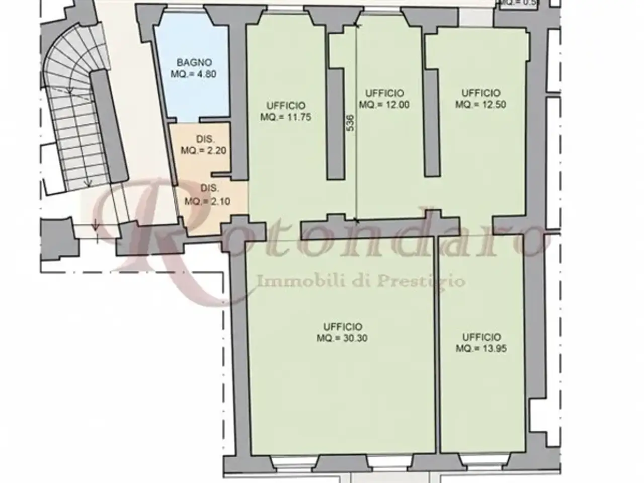 Ufficio in V. Giosuè Carducci, Milano, {3} - Planimetria 1